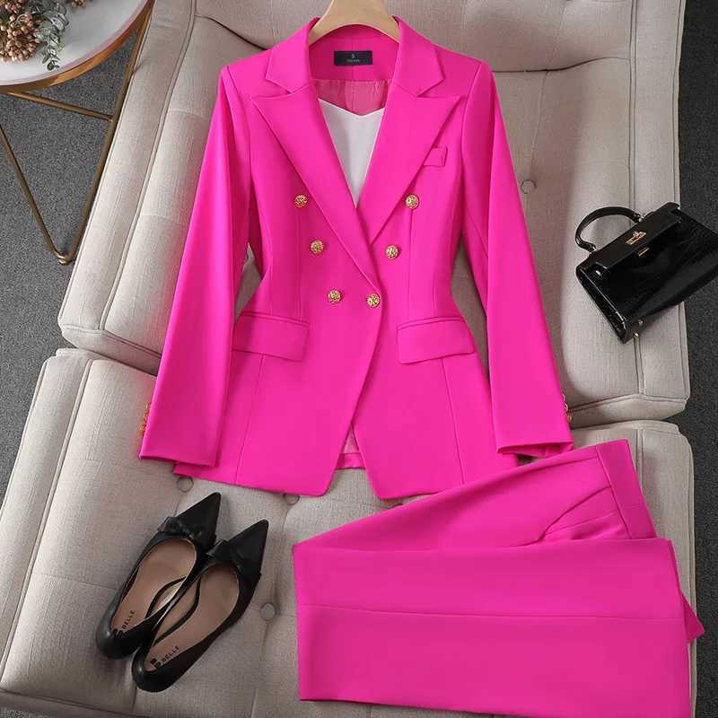 ZJYT Spring Women Elegant Business Blazer Pant Sets Office Lady Plus Size Matching Trousers Suits 2 Piece Conjuntos Para Mujeres X250704