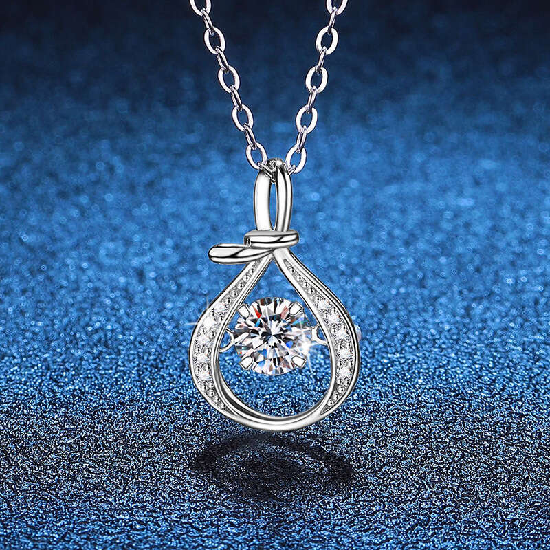 S925 Pure S925ier Necklace ChineS925e S925tyle Lucky Bag 2024 Dynamic Pendant MoiS925S925anite Collarbone Chain for Women 9cf