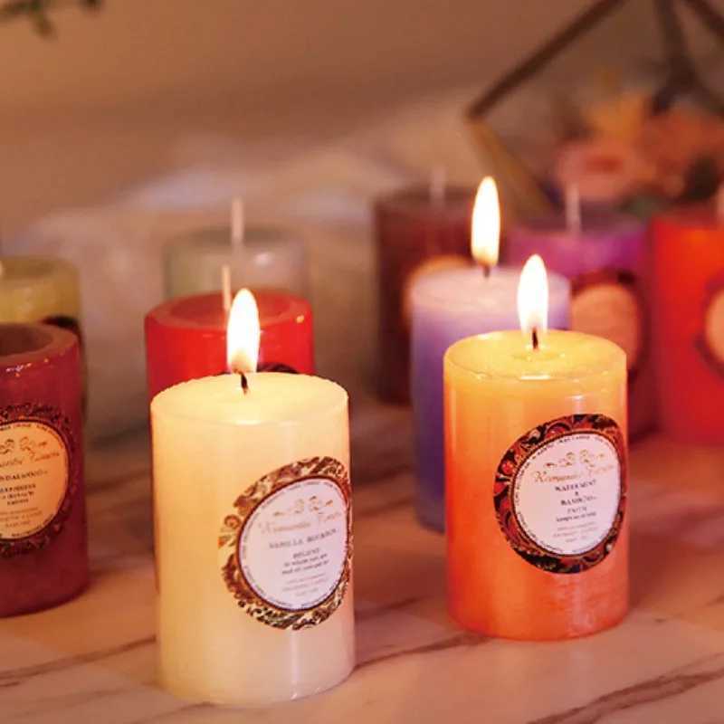 Household Smokeless Column Wax Scented Candles Church Holiday Wedding Scented Birthday Buddhist Candles Home Decoration W250704