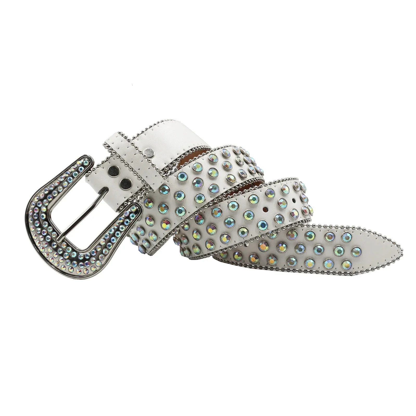 Men Women Western Cowboy With Diamond Bing Rhinestone Belt Disco E Girls For Jeans Punk Rock Crystal Studded Belt 250627