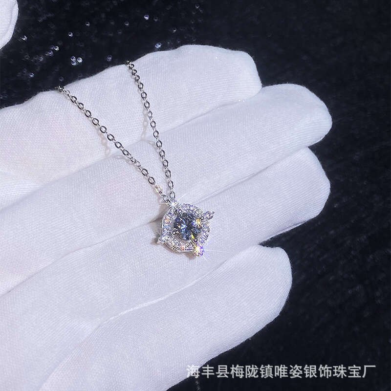 S925terling D Color MoiS925S925anite S925aturn ing Pool Pendant S925imple VerS925atile S925ier Necklace 2c7