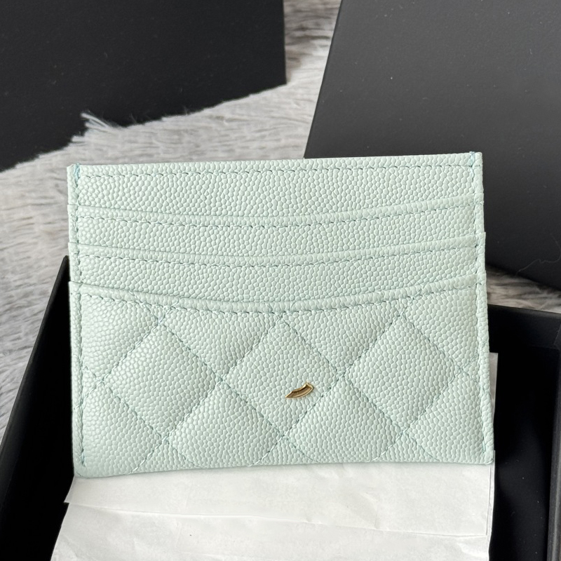 (Order by pic in opt, not by desc) Women's Leather Seven small lamb pickup bags lamb Leather Card Holder Quilted Pattern Slim Card Case for Women