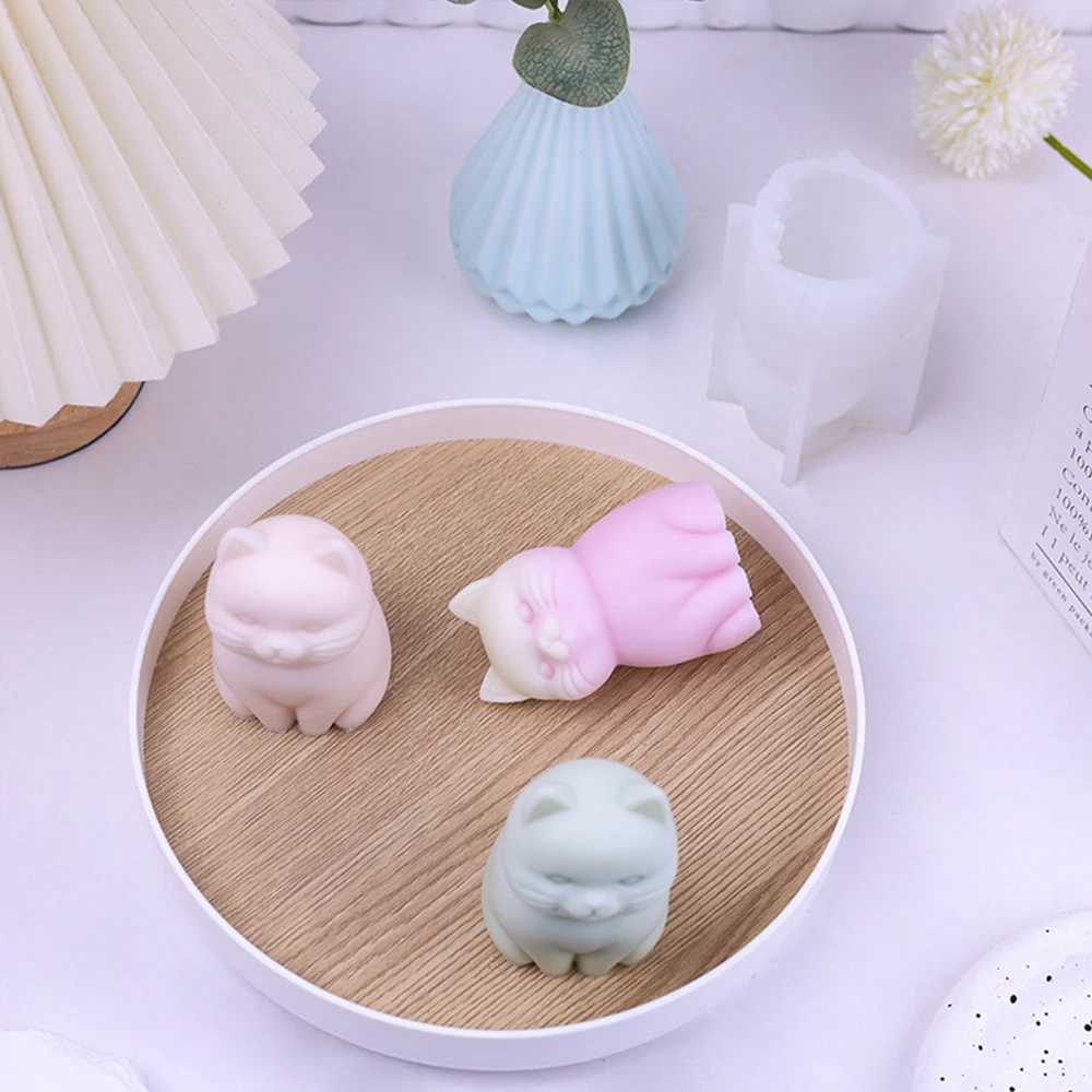 ute Cat Silicone Molds Soap Making Craft Molds Cute Cat Mold Silicone Candle Mold for Candle Making Christmas Candle Supplies W250704