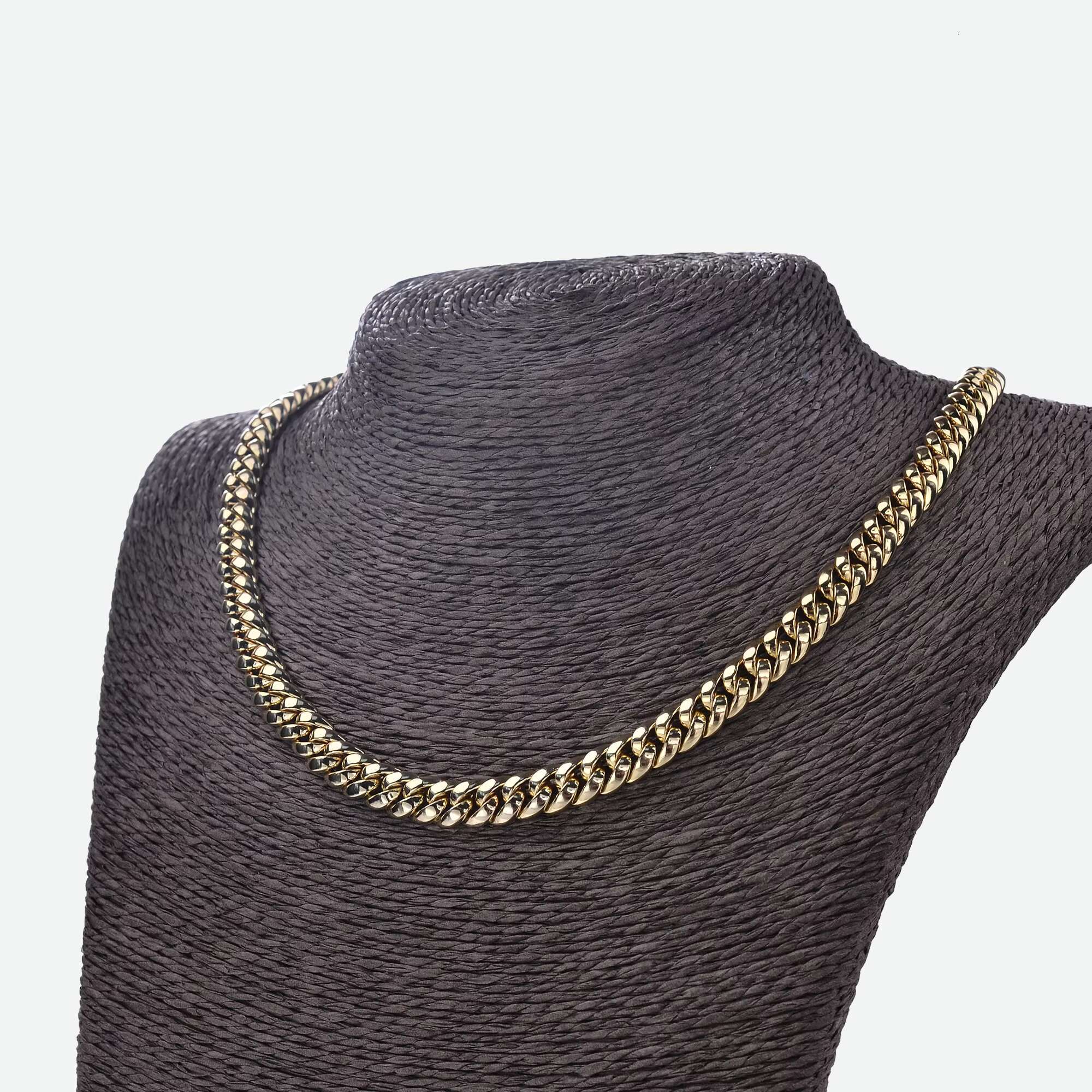 Hip Hop Miami 925 Sterling Silver 14K 18K Real Gold Plated High Polishing 6mm 8mm Cuban Link Chian Necklace for Men