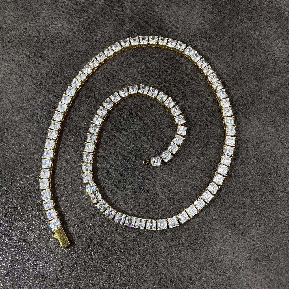 Custom High Quality New Trendy Design HipHop Style Jewelry 4mm 5mm Iced Out Baguette Tennis Necklace Chain for Men