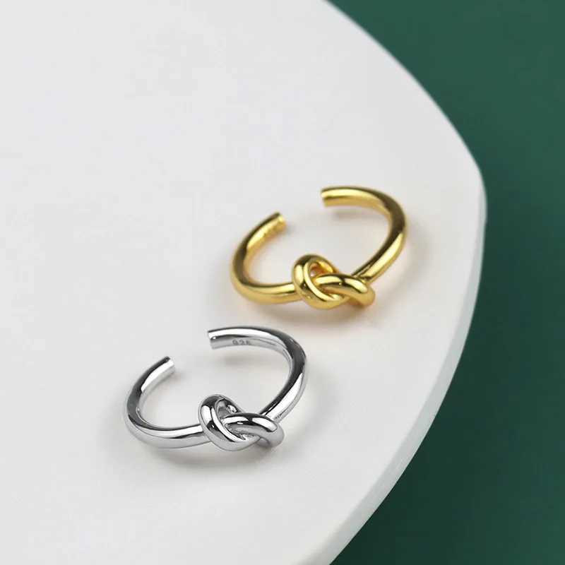 Vintage 925 Sterling Silver Cross Rings for Women Knots Shape Trendy Jewelry Large Adjustable Antique Rings Anillos Y250704