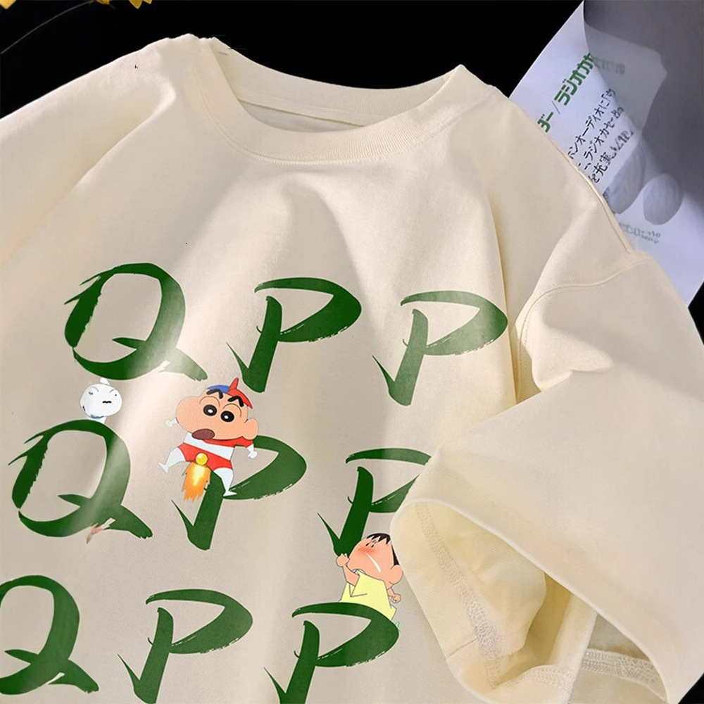 Crayon Shin-chan Fun Spoof Designer Short Sleeves T-shirt For Men 2025 Summer Thin Loose Casual Versatile Gift For Friends Half-sleeve Tee