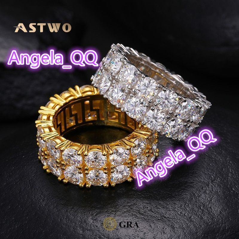 GRA Certificate OEM Men Hip Hop Jewelry 925 Silver Vvs Moissanite Rings Sparkle Iced Out Moissanite Men Ring