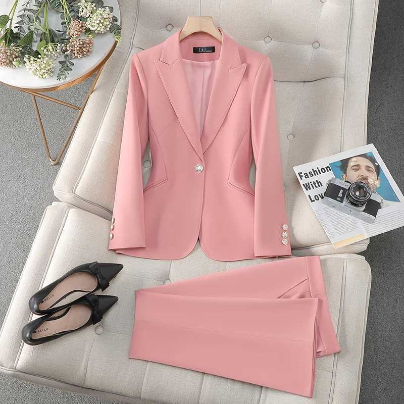 ZJYT Spring New Women Pant Suit 2 Piece Set Office Ladies Female Business Work Wear Formal Blazer Jacket and Trouser Set Outfit X250704