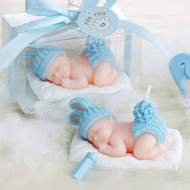 10pcs Childrens Party Candle Baby Shower Favor Gift--Sleep Baby Smokeless Candle Kids Cute Birthday Candle Party Decoration W250704