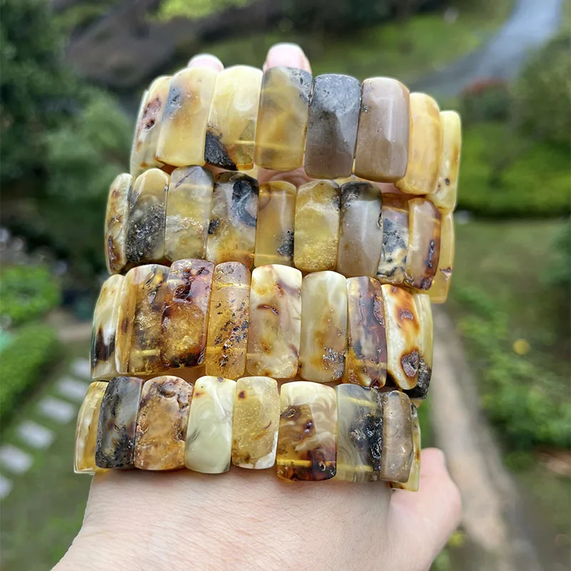 Natural Amber Bracelet Bangles for Unisex Gogerous Gift Genuine Bead Factory Baltic Stone Europe Amber Jewelry Gift Supplier 250628