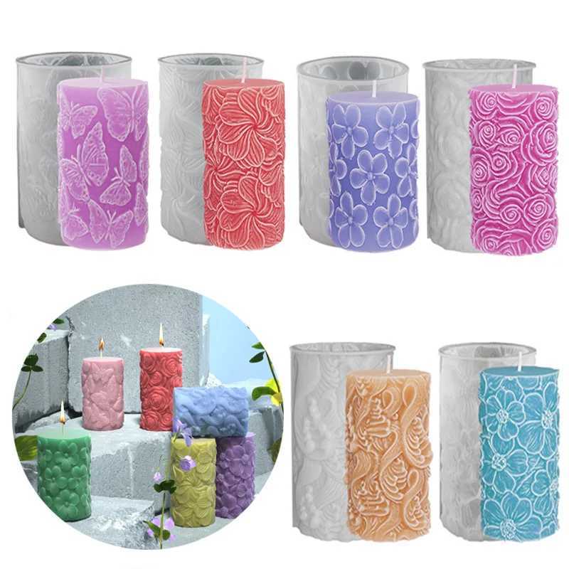 100% Aromatherapy Candle Silicone Molds DIY Butterfly Rose Wave Gypsum Ornament Fragrance Stone Crafts Epoxy Resin Mold W250704