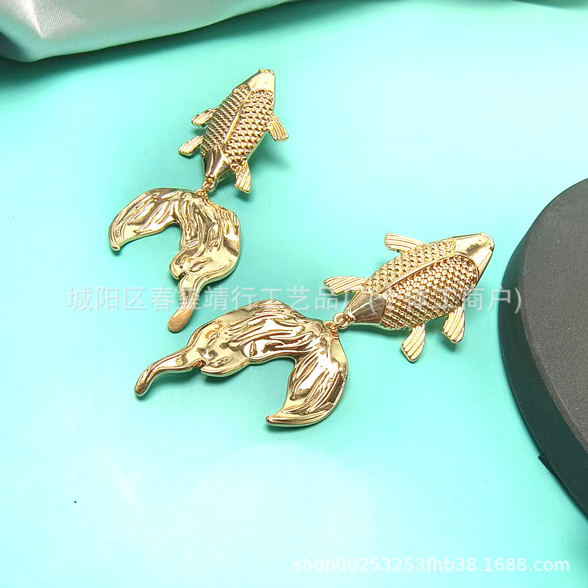 1 Pair of Koi Fish Earrings Goldfish Accessories, Charming Exquisite Niche Elegant