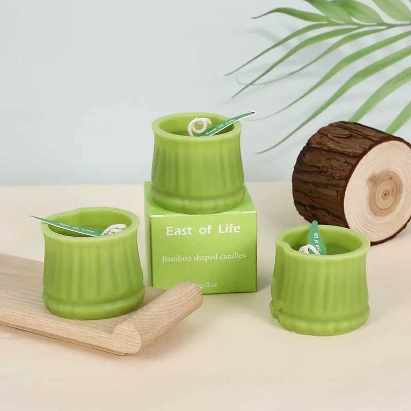 Bamboo-shaped scented candles table decor ornaments for home decoration guest gift candles home interior design aromatic candles W250704