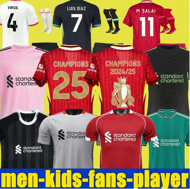 new baby 24 25 26 SZOBOSZLAI GAKPO ALLISTER LUIS DIAZ ENDO DIOGO J. 20 soccer jerseys 2025 2026 DARWIN football shirts men kids kit tops M SALAH Third home away Green white