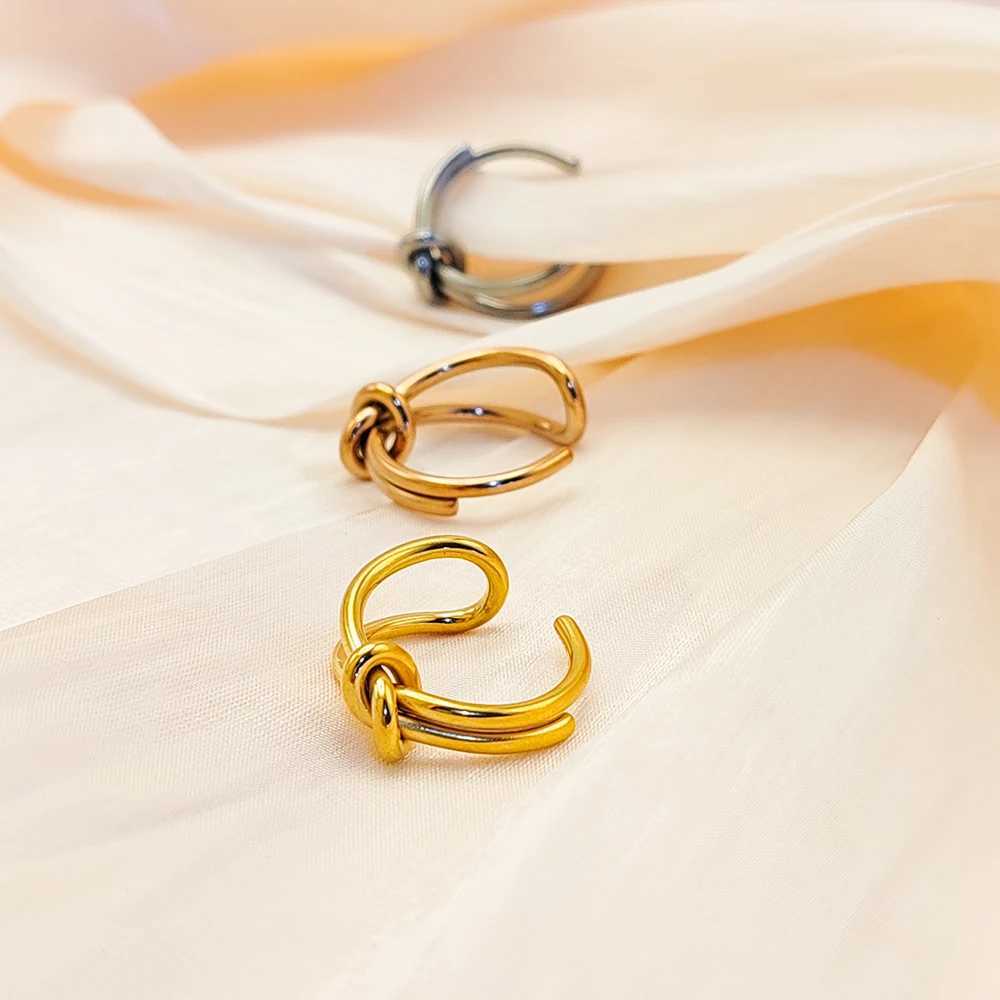 316 Stainless Steel Twist Ring Personalized Jewelry Braided Open End Ring Ladies Birthday Gift Y250704