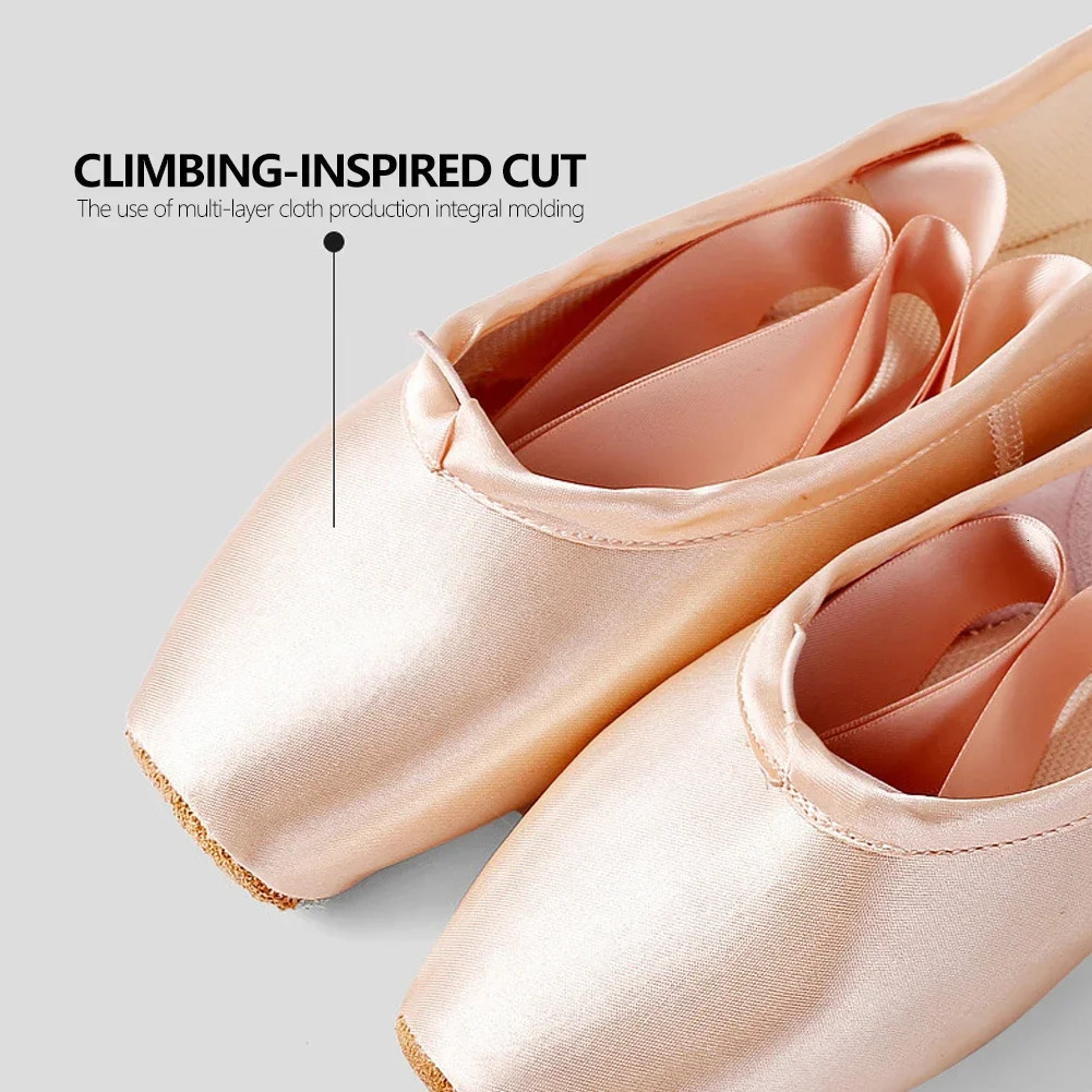 Girls Ballerina Ballet Pointe Shoes Pink Women Satin Canvas Ballet Shoes For Dancing 250628
