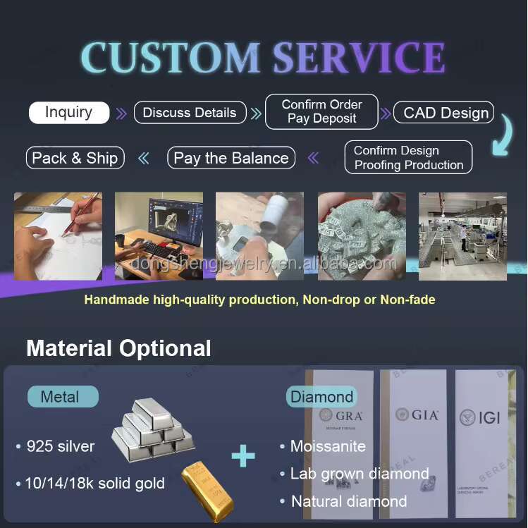 Luxury Jewelry Necklace Moissanite 4 Rows Prong Iced Out Vvs Miami Cuban Link Chain Gold 925 Silver 18mm 20mm Customize 1pcs