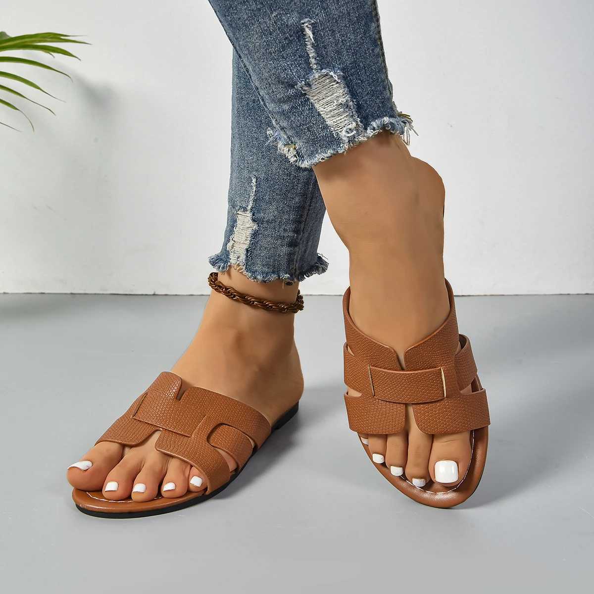 Sandals Shoes Women Summer Beach Womens Open Toe Sandals Women Shoe Non-Slip Walking Shoes Slides Footwear Female Slippers W250704