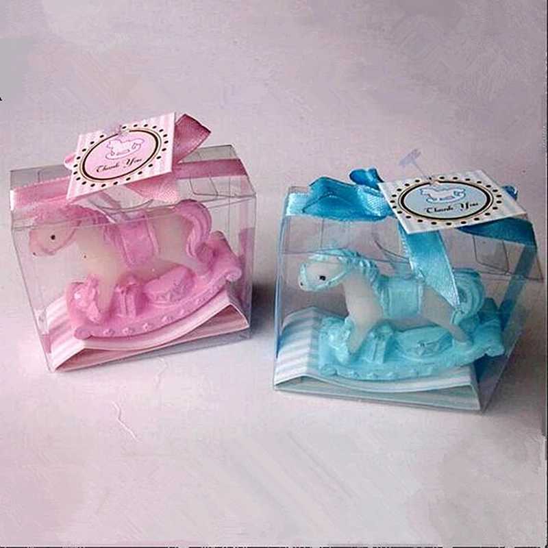 Rocking Horse Candle Favores for Baby Shower Kids Birthday Gifts Baptism Kepesake Event Anniversary Favores 10Pcs W250704