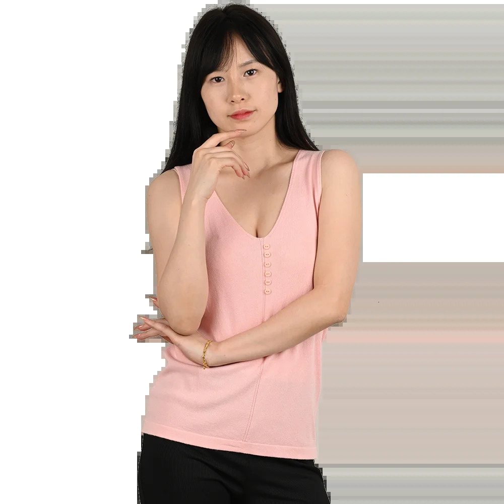 Spring Summer Knit Tank Tops Undershirt Women Sleeveless Vest T shirt Sexy V Neck Knitwear High Stretch Woman Thin Sweaters 250704