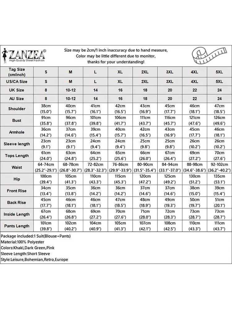 ZANZEA 2024 Elegant Women OL Work Pants Sets 2PCS Summer Fashion Short Slve Shirt Wide Leg Trousers Suits Solid Tracksuit X250704