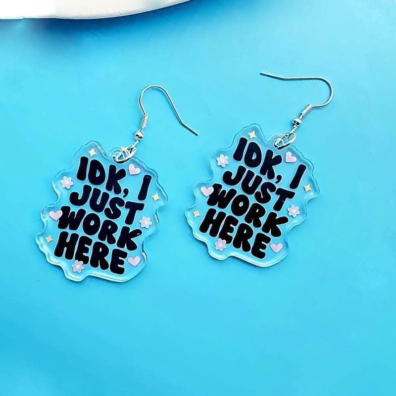 Cute Book Funny English Sign Earrings Graffiti Stickers TEMU Xiyin