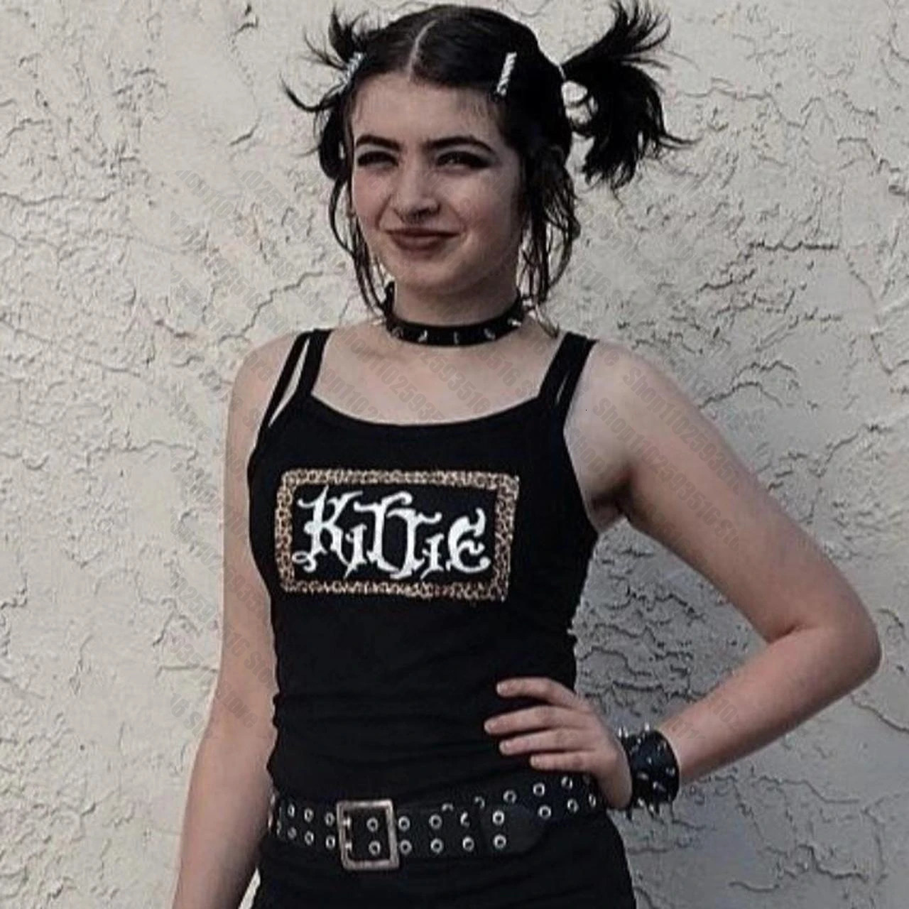 Y2k Aesthetic Sweet Sexy Gothic Tank Top Women Sleeveless Japanese Casual Letter Print Tanks Harajuku All Match Cropped Grunge 250704