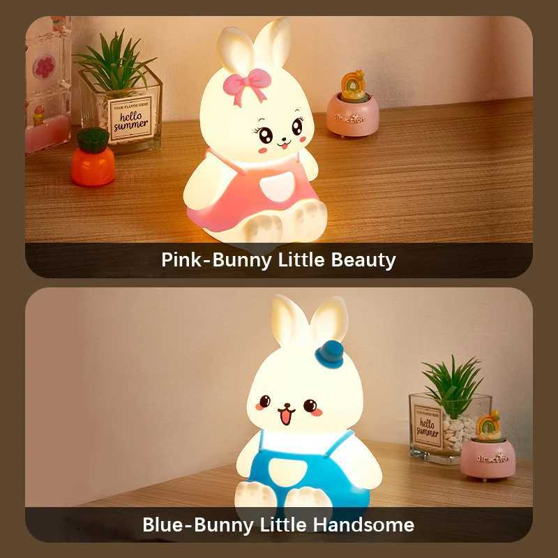 5 Color Changing LED Silicone Rabbit Night Light with Battery for Cute Kids Nursery Children Baby Camping Home Decor XJ250703