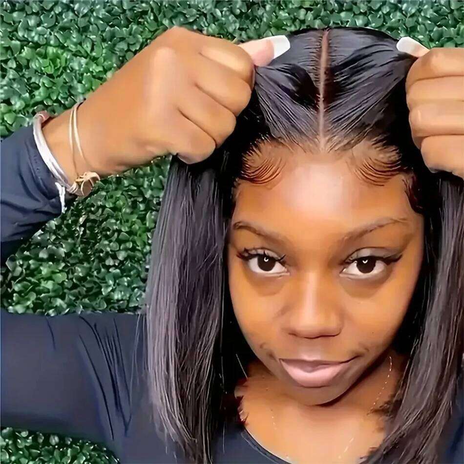 Glueless Short Bob Human Hair Wigs 13x4 HD Frontal Brazilian Straight 4x4 Lace Wig For Women Pre Plucked