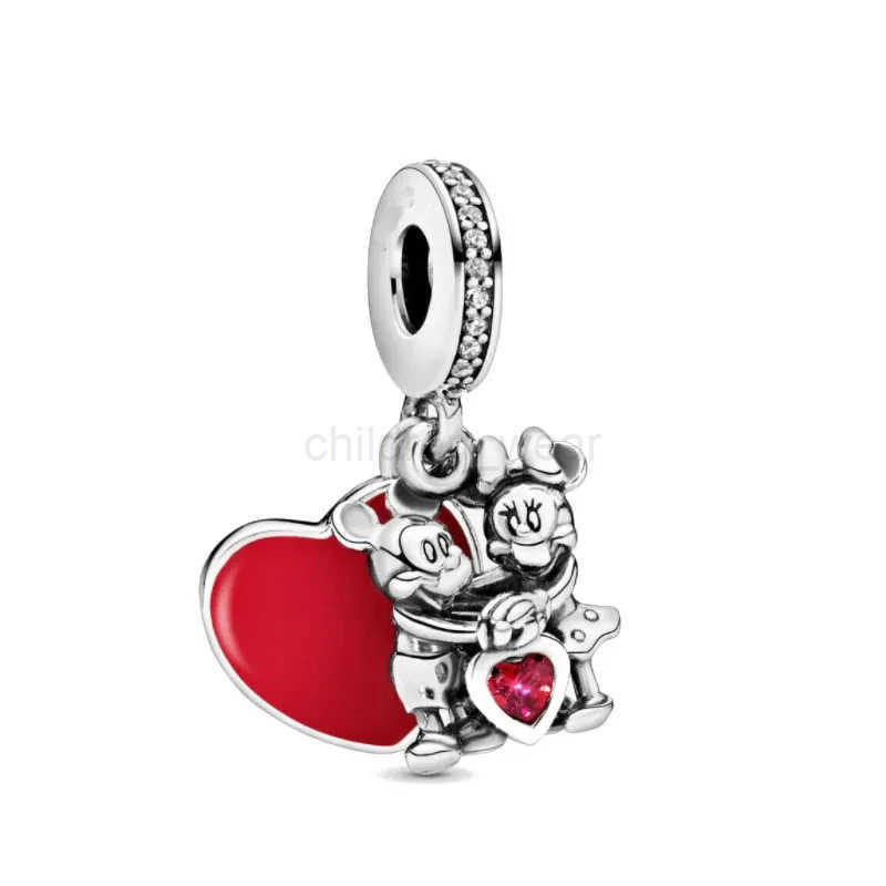 Disney New Disney Mickey Mouse Minnie Collection Charm Kissing Love Gift Beads DIY Bracelets Jewelry Womens Gift W20250728