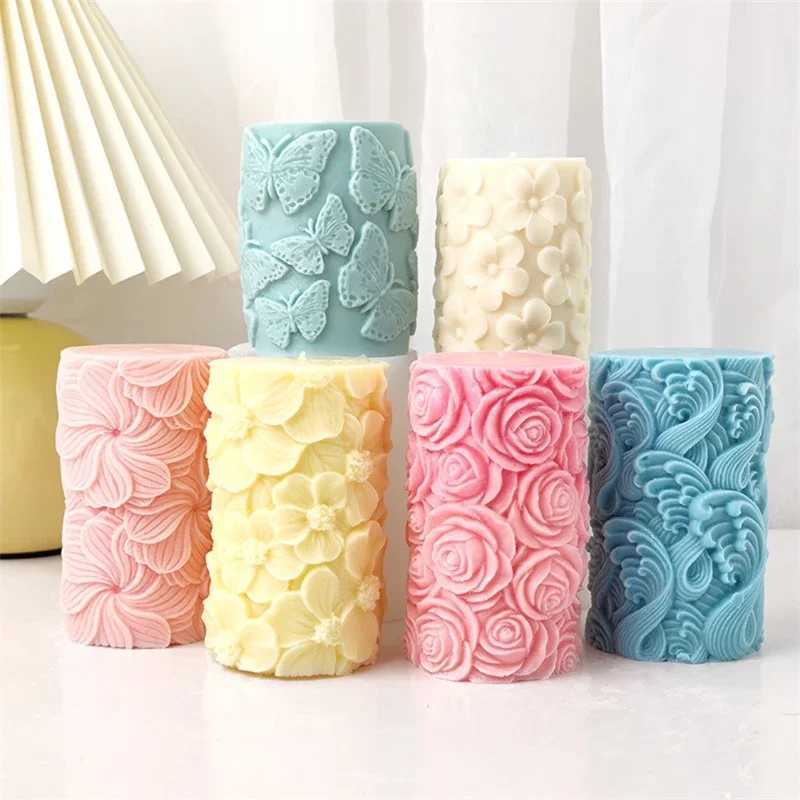 100% Aromatherapy Candle Silicone Molds DIY Butterfly Rose Wave Gypsum Ornament Fragrance Stone Crafts Epoxy Resin Mold W250704