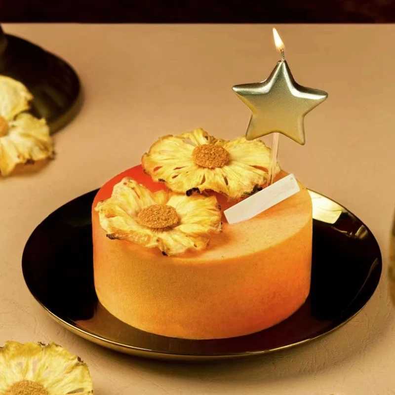 10pcs/lot Cute Solid Color Star Shaped Mini Candles for Baby Kids Adults Birthday Party Cake Topper Cupcake Decoration Supplies W250704