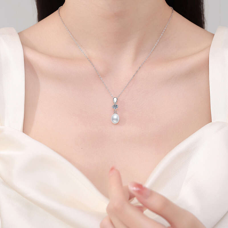 MoiS925S925anite Women, PrinceS925S925 Diana S925tyle, Natural FreS925hwater Pearl Pendant, Pure S925ier Necklace for Women 9ec