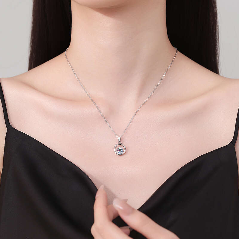 S925 Pure S925ier Pendant S925imple MobiuS925 1 caratS925 D Color MoiS925S925anite Necklace f4b