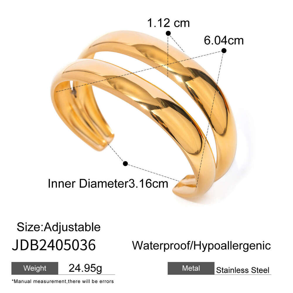 Luxury Jewelry Designer Bracelet Titanium Steel Plated 18 Gold Pearl Bracelet High End Sensation Open Titanium Steel no Fade Exquisite Versatile Daily