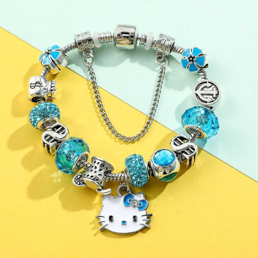 Sanrio Fashion Sanrio Bracelet Beads for Christmas Cartoon Character Hello Kitty Bowknot Anime Crystal Jewelry Accessories Gift w250716