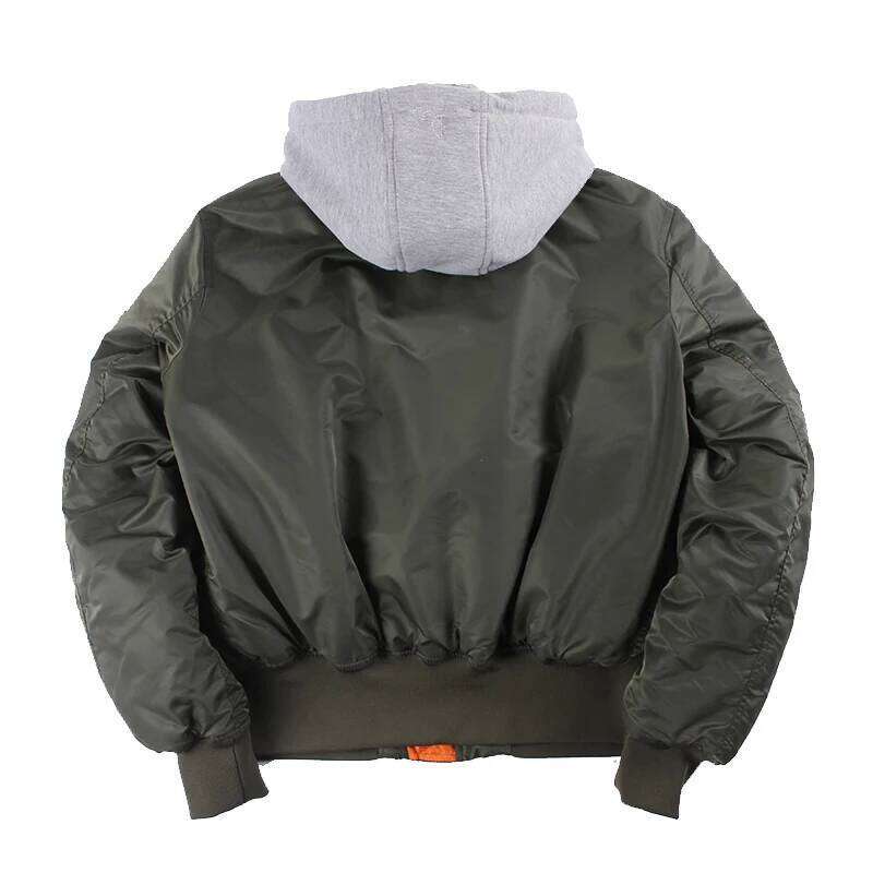 2023 Winter Oversized Ma-1 With Hooded Streetwear Hip Hop Army Military Coats Clothes Bomber Flight Air Force Pilot Jacket Men 250703