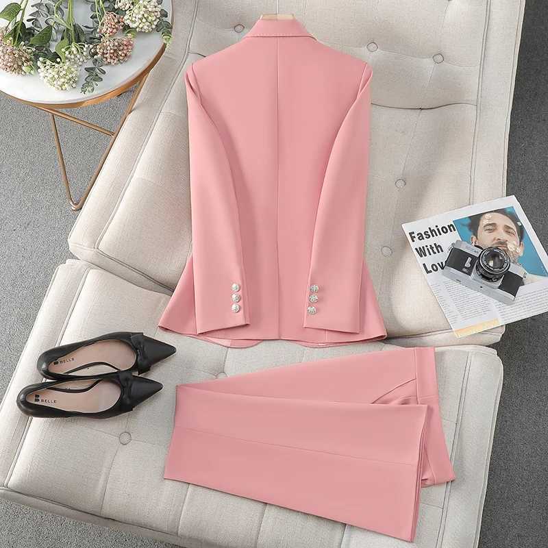 ZJYT Spring New Women Pant Suit 2 Piece Set Office Ladies Female Business Work Wear Formal Blazer Jacket and Trouser Set Outfit X250704