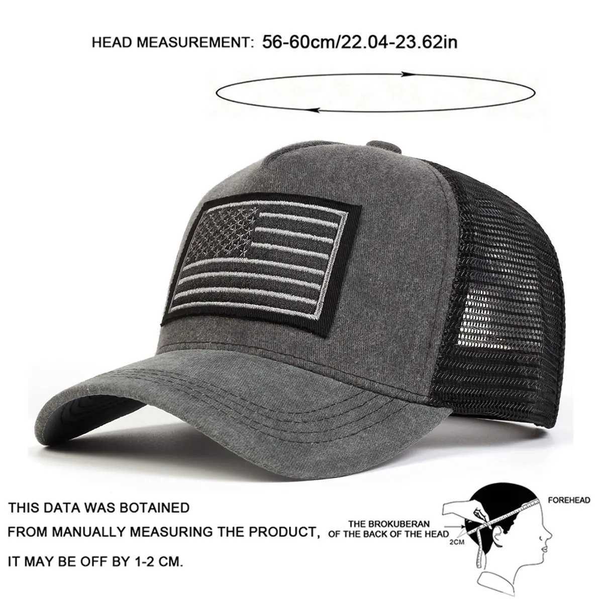 Unisex Flag Embroidery Washed Baseball Net Caps Spring and Summer Outdoor Adjustable Casual Hats Sunscreen Hat X250704