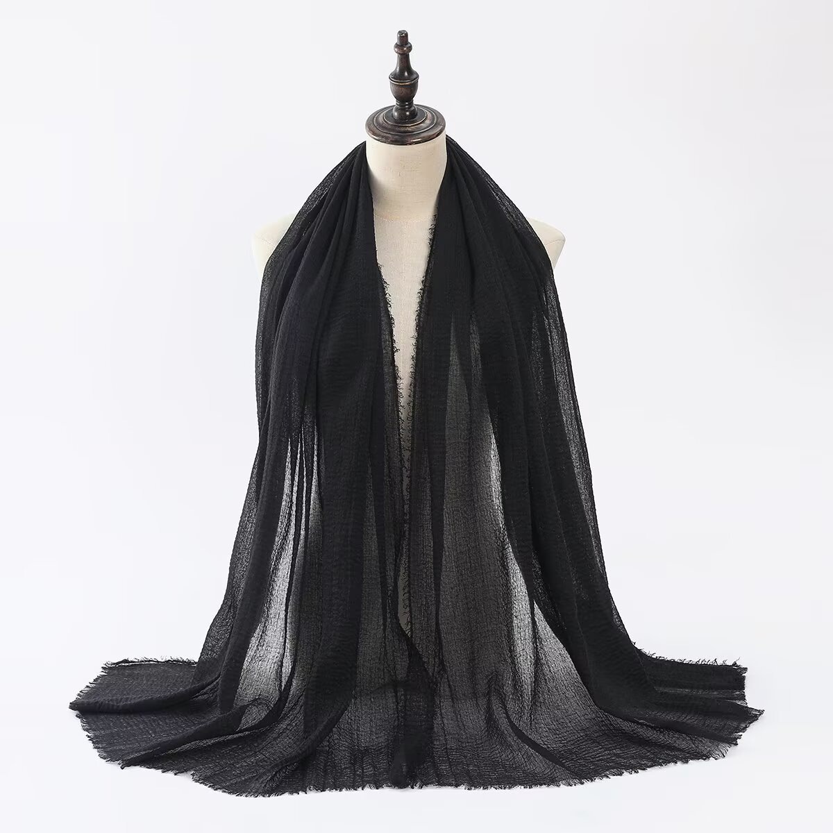 K1230 Wholesale long cotton and linen blended shawl scarf women solid color Middle Eastern headscarf multiple colors optional