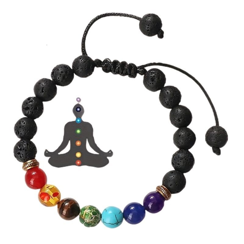 Men's Woven Natural Obsidian Beaded Bangle Bracelet