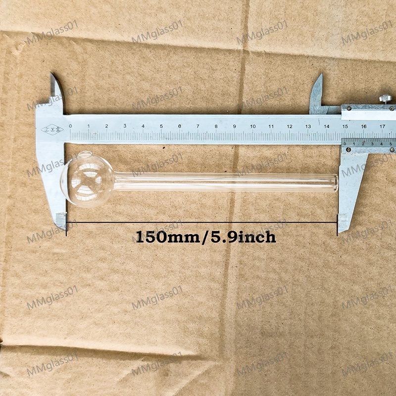6 inch /15cm Clear Glass Pipe 30mm ball Oil Nail Burning Smoking Pipes Pyrex Glass Oil Burner Smoking Tube