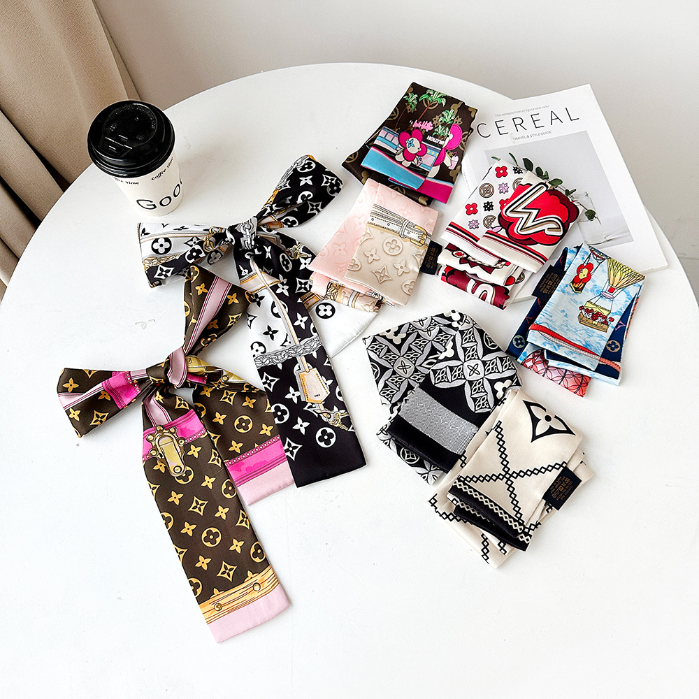 Personality Classic Twilly Womens Headband Fashion Bag Scarfs Designer Scarf for Women Hair Thin Scarves Neck Tie 120-8cm 20style