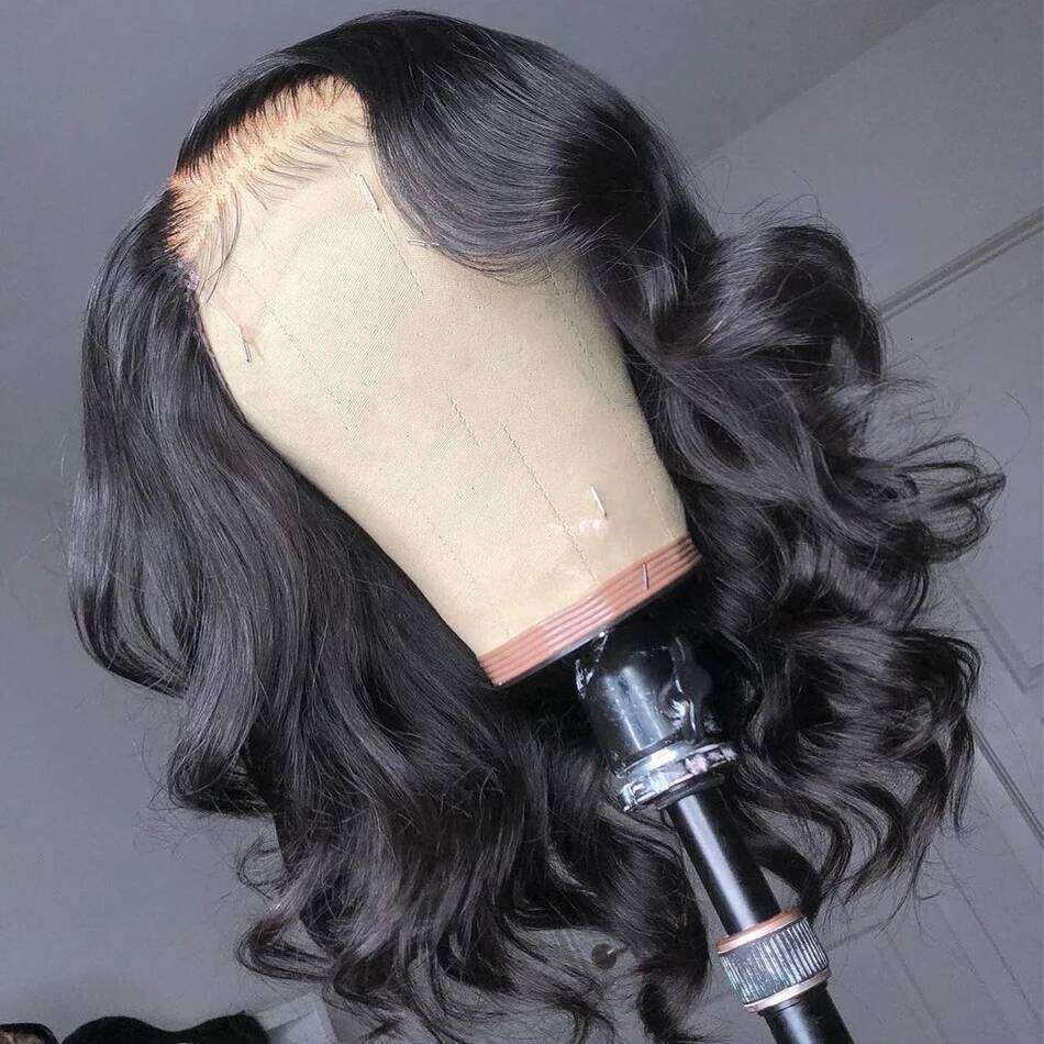 Short Cut Loose Body Wave Bob 13x4 HD Transparent Lace Frontal Wear Go Glueless Wig 180% Density Brazilian Human Hair