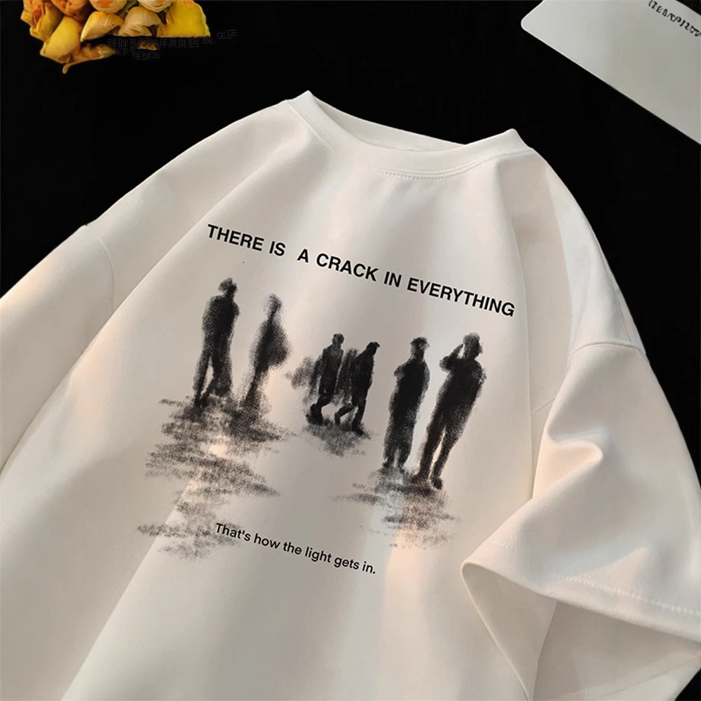 American High Street Printed Round Neck Short Sleeve T-shirt Designer Short Sleeves For Men 2025 Summer Thin High-end Trendy Brand Cool Couple Tee