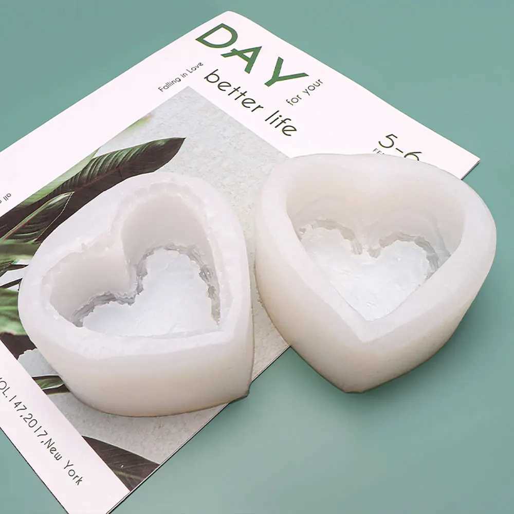 For Fun Heart Cake Shaped Candle Silicone Mold DIY Handmade Soap Plaster Aromatherapy Candle Cake Decoration Mold Gift Making W250704