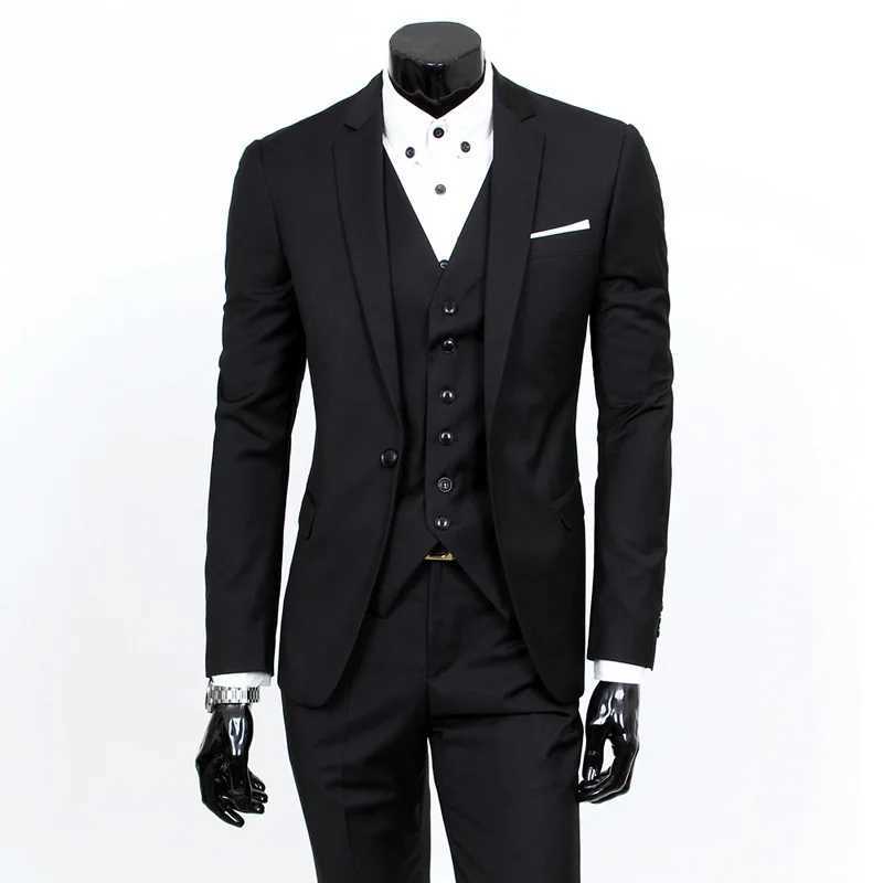 Spring Autumn New Fashion Mens Trendy Slim Business Solid Color 3 Piece Suits Sets Single Greasted Blazers Waistcoat Pants X250704