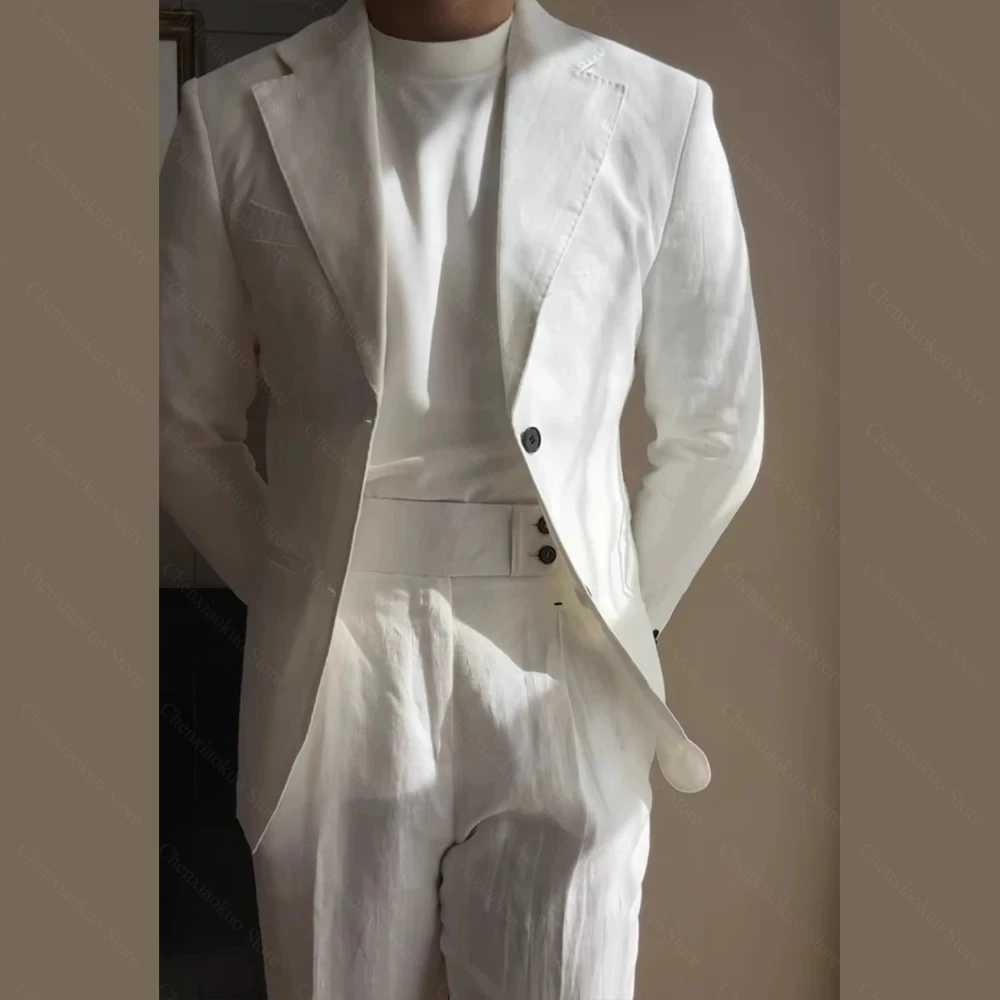 2 Piece Summer Single Breasted Notch Lapel Suit High Quality Wedding Casual Office Party Prom Mens Costume X250704