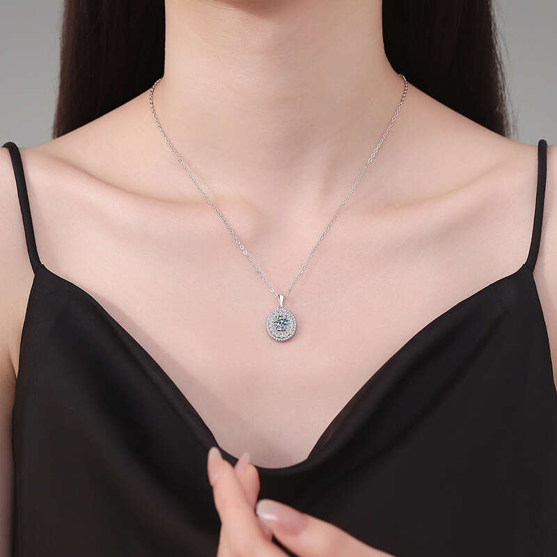 S925 Pure S925ier Brilliant Pigeon Egg Pendant 1 caratS925 D Color MoiS925S925anite Necklace for Women e47